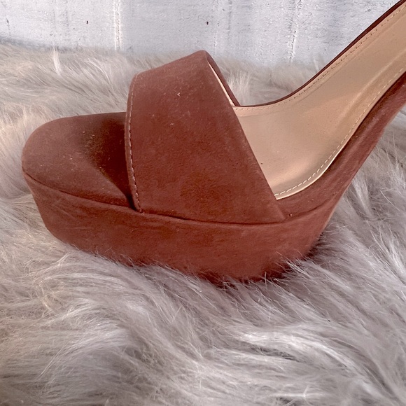 STEVE MADDEN LESSA NUBUCK ANKLE STRAP PLATFORM HEELS SIZE 9.5 - Picture 7 of 12